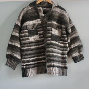Striped Gray and Black Knit Sweater